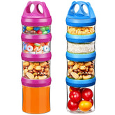 SELEWARE stackable containers blue and red for compact snack storage