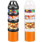 SELEWARE stackable snack containers in white and black keep snacks fresh and organized.