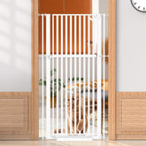 Senneny 63-inch cat gate front view shows tall containment for stairs