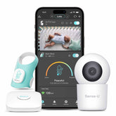 Sense-U smart sock shoe demonstrates wearable baby monitoring for sleep tracking at home.