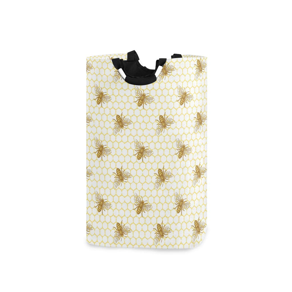 Senya Bee and Honeycomb Basket handles close-up shows easy portability for laundry and storage.