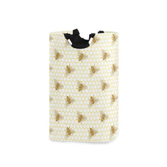 Senya Bee and Honeycomb Basket handles close-up shows easy portability for laundry and storage.