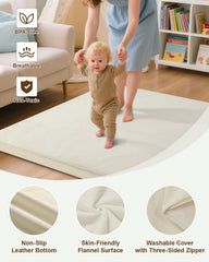 SEPARO Baby Play Mat beige side-view highlights cushioned edge stability