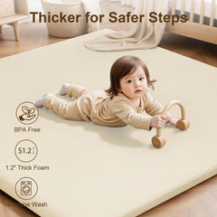 SEPARO Baby Play Mat Non-Slip Surface reduces slips for safe crawling.