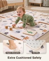 SEPARO play mat surface shows soft coral velvet and animal patterns for sensory exploration.