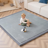 SEPARO baby play mat with soft plush surface offers comfortable tummy time on hard floors.