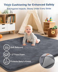 SEPARO play mat ultra-soft-flannel surface delivers cozy touch during tummy time.