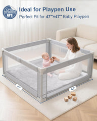 SEPARO 47x47 playmat fits standard playpens for spacious, safe exploration.