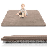 SEPARO thick baby play mat brown front view for tummy time comfort