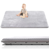 SEPARO thick baby play mat close-up reveals plush flannel surface for cozy tummy time.