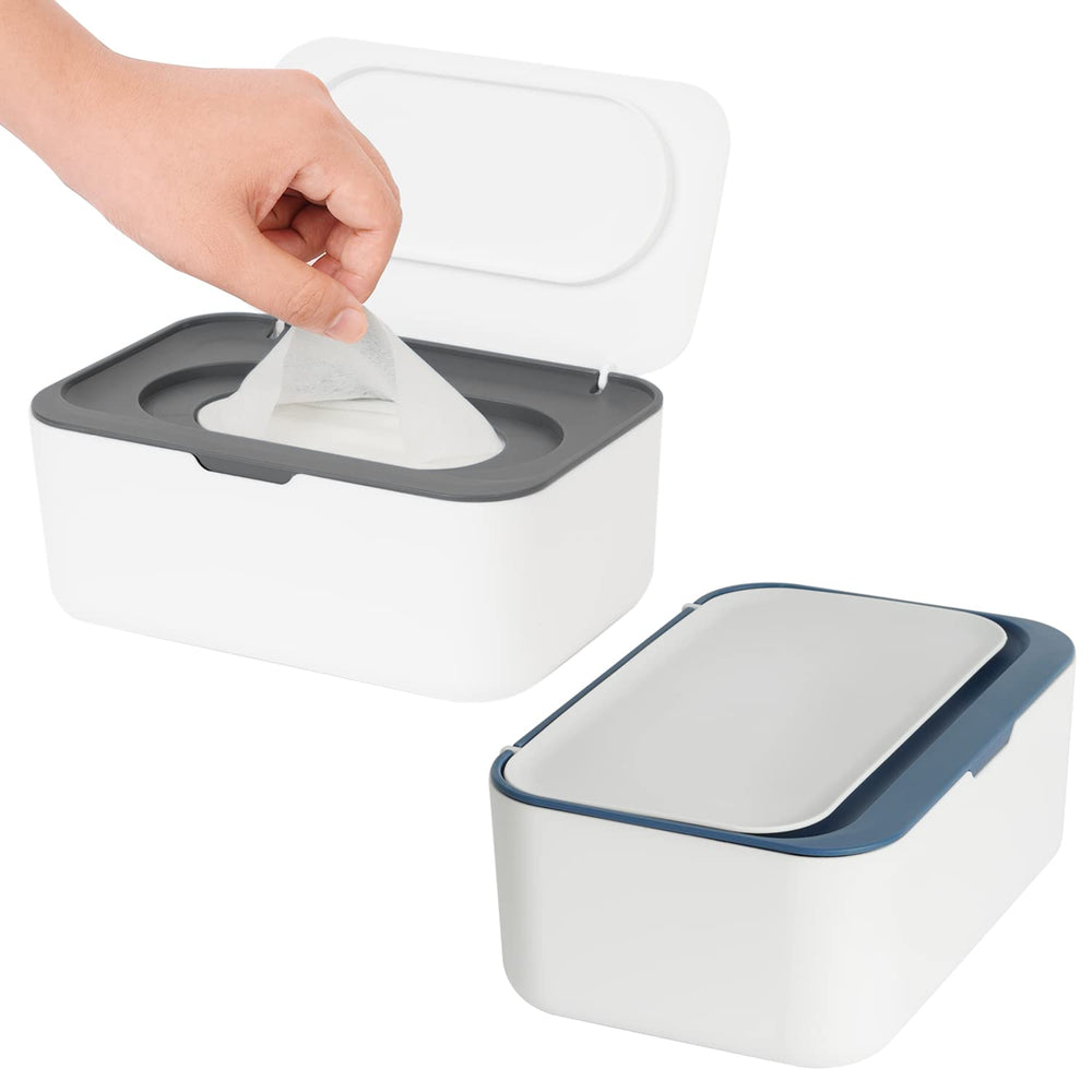 Seposeve 2-pack wipes dispenser with dust cover lid keeps wipes fresh and protected.