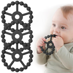 Seposeve ring teether 3-pack set with five textures for soothing baby gums
