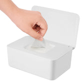 Seposeve wipes-dispenser white-front view for easy access and clutter-free surfaces.