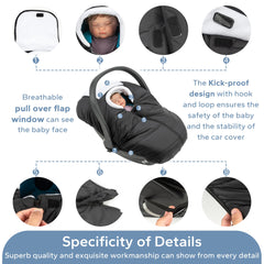 SERAPHY car seat cover features T-shaped zippers for easy access