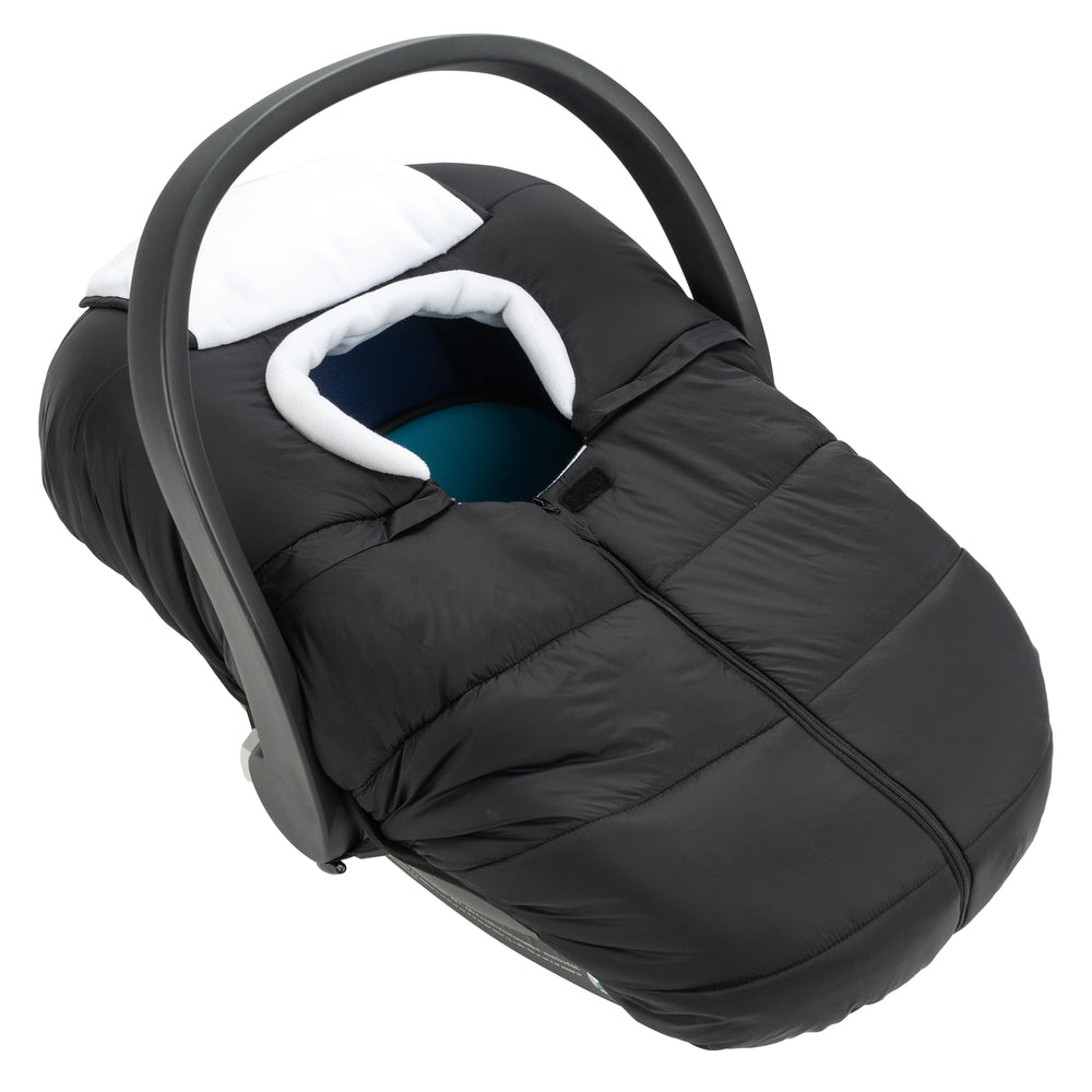 SERAPHY car seat cover shows winter warmth protecting newborn during a ride