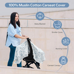 SERAPHY multiuse cover serves as nursing, swaddle, and stroller shade.