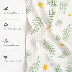 SERAPHY muslin cotton breathable fabric keeps baby cool in warm weather.