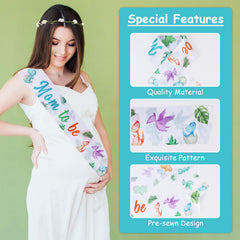 Serencatcher dinosaur baby shower decoration set shown in pastel mood