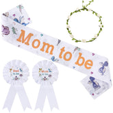 Serencatcher dragon mom-to-be sash worn by mom-to-be for a stylish baby shower