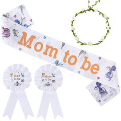 Serencatcher dragon mom-to-be sash worn by mom-to-be for a stylish baby shower