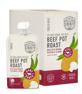 Serenity Kids beef bone broth puree pouch with organic veggies — savory, protein-rich snack