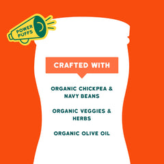 Serenity Kids grain-free puffs highlight chickpea and navy bean flours for simple nutrition