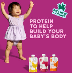 Serenity Kids ingredients image spotlights ethically sourced meats and organic vegetables.