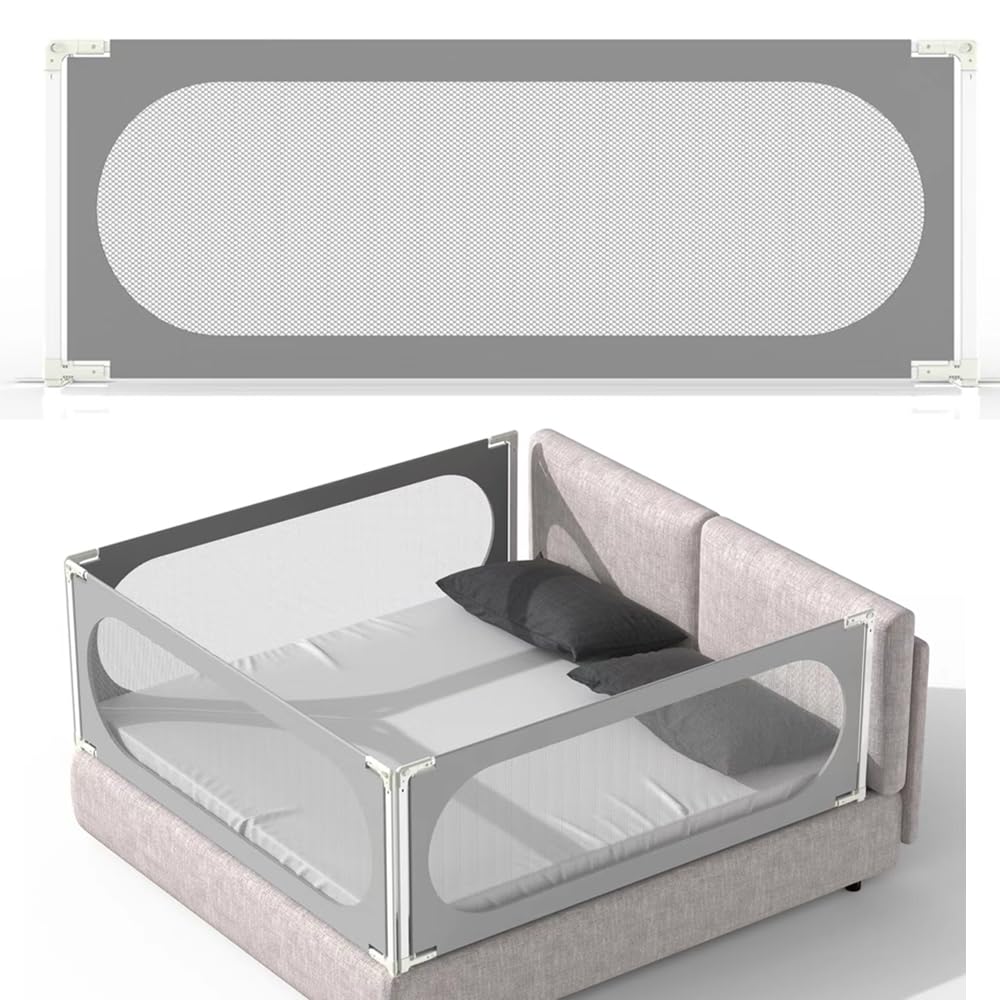 SeseYii baby bed rail steel frame highlights a sturdy design for safer sleep.