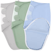 SEVDO 3-pack organic baby swaddles front view shows soft breathable fabric for newborn comfort