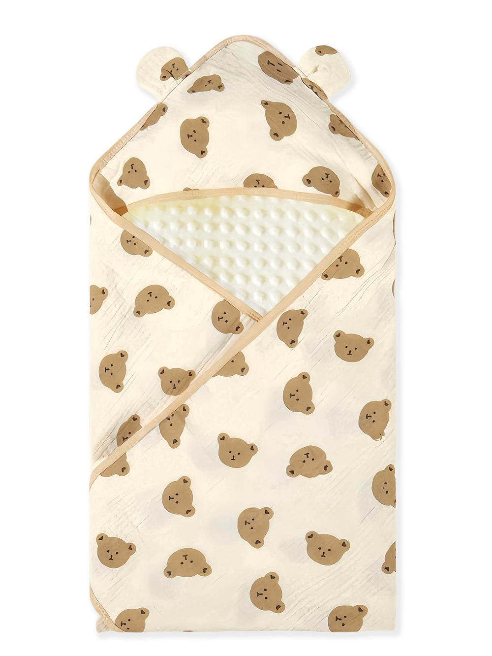 SEVDO Baby Muslin Swaddle Blanket Bear Love print promotes secure newborn swaddling.