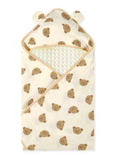 SEVDO Baby Muslin Swaddle Blanket Bear Love print promotes secure newborn swaddling.