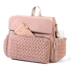 SEWBOO Allie Backpack dusty rose side pocket for quick on-the-go access