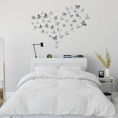 Seyal 3D butterfly wall decor in silver suits weddings and festive venues.