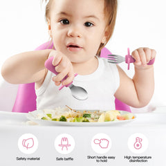 SFCCMM rounded-tip spoon protects delicate gums during meals.