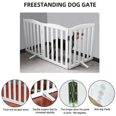 SFJC freestanding design with non-slip rubber feet protects floors while defining dog-friendly zones