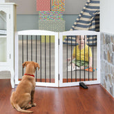 SFJC freestanding panel gate opened wide fits doorways for flexible room separation.