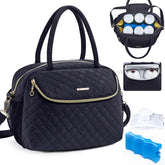 SFYBYHEART breastmilk cooler travel bag closed for convenient all-day transport.