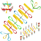 Shappy preschool walking rope with yellow base for bright visibility and safety.