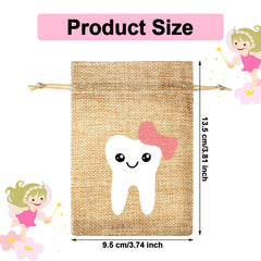Shappy tooth fairy bag drawstring closure seals the tooth securely.
