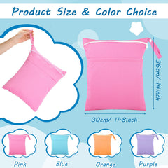Shappy wet-dry bag purple doubles as organized diaper and clothes carrier.
