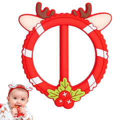Share&Care Christmas teether reindeer-ring soothing gums during holiday teething moments