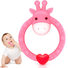 SHARE&CARE giraffe ring teether with storage box, convenient baby shower gift.