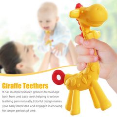 SHARE&CARE teether ring yellow designed for easy grasp and soothing teething.