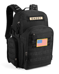 SHARKMOUTH Dad Diaper Bag Backpack front view showcases rugged on the go design for busy dads.