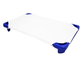 Sheets Stargazer cot sheet folded, showcasing quick-pack convenience for daycare setups.
