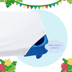 Sheets Stargazer poly-cotton fabric closeup highlights durability and breathability for daily use.