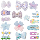 Shelbybox hair clips for girls with blue and purple bows show stylish hold