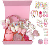 Shelbybox pink hair clip set viewed in gift box for easy gifting and styling.