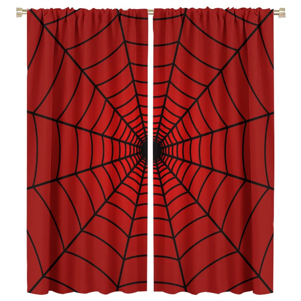 SHElifestyle Hero Spider Web Curtains for Kids brighten a bedroom with privacy and style.