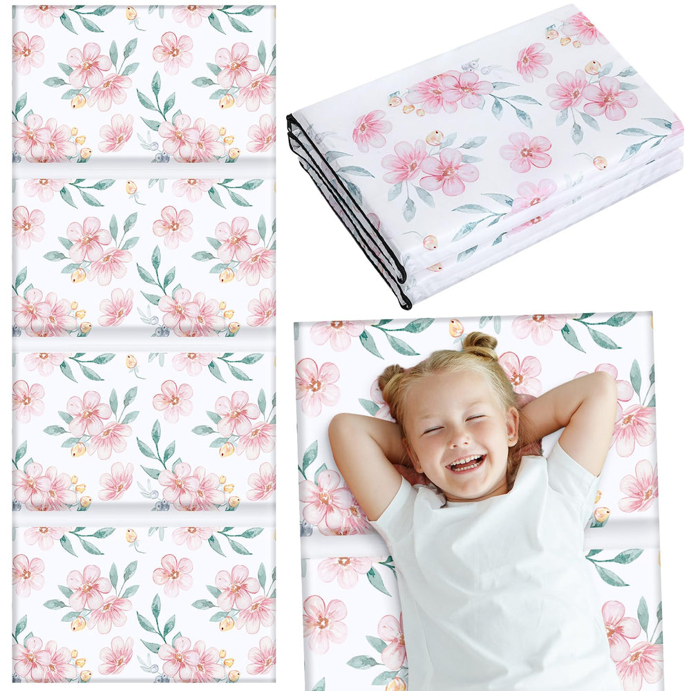 Shellwei nap mat flower-design folded for compact storage and travel.